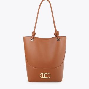 Shopper Marrón Asa Nudos Pieza Inferior Lola Casademunt