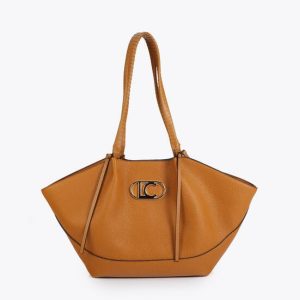 Shopper Mostaza Efecto Piel Asa Trenzada Lola Casademunt