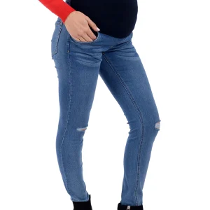 "Skinny Jeans de embarazo MAMA MIA Maternity Estilo Rasgado "