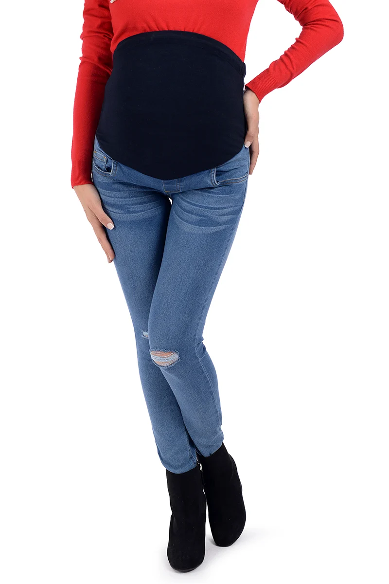 "Skinny Jeans de embarazo MAMA MIA Maternity Estilo Rasgado " - Imagen 3
