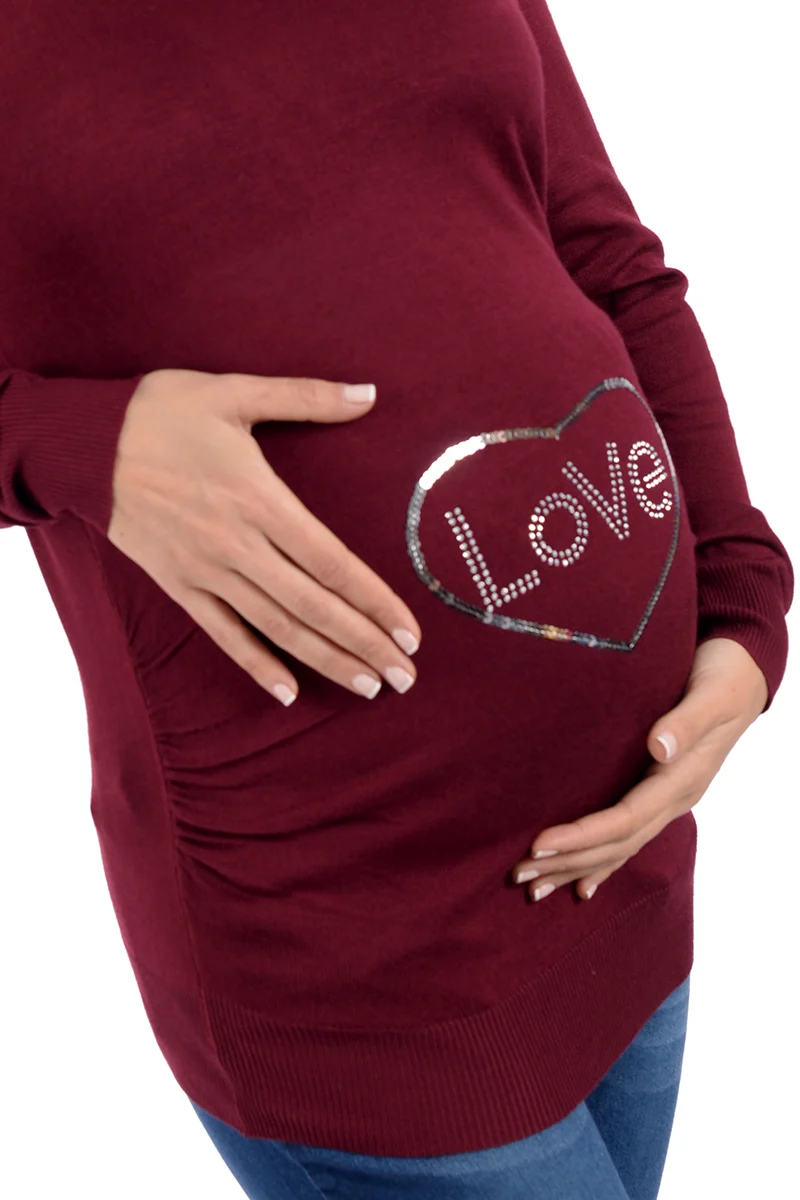 Sueter de Maternidad MAMA MIA Maternity con Estampado Brilloso Love - Imagen 6