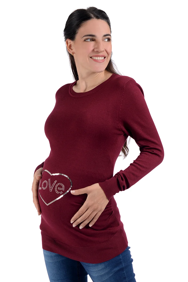 Sueter de Maternidad MAMA MIA Maternity con Estampado Brilloso Love - Imagen 3