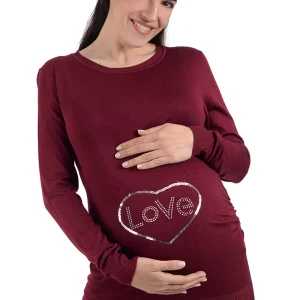 Sueter de Maternidad MAMA MIA Maternity con Estampado Brilloso Love