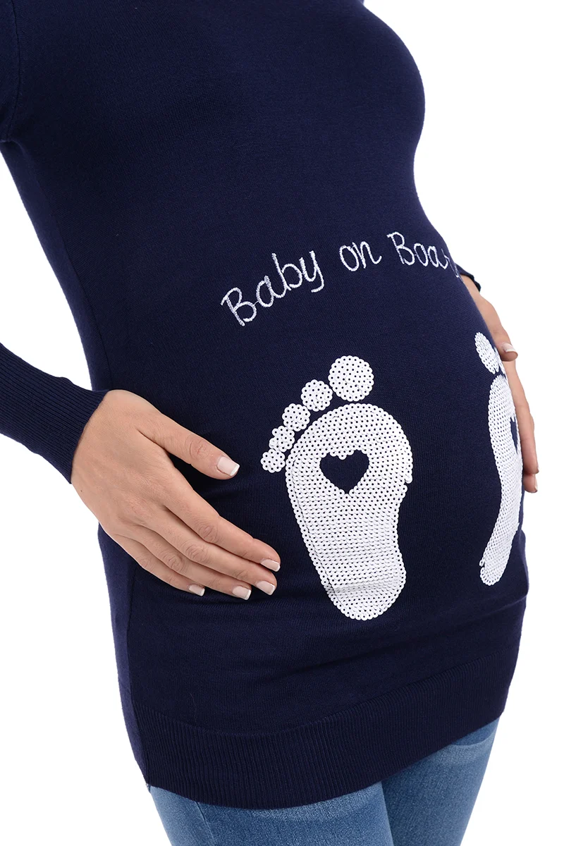 Sueter de Maternidad Divertido Estampado de Huellitas. - Imagen 6