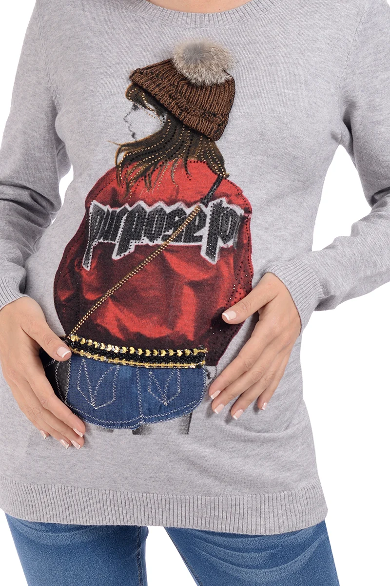 Sueter de Maternidad Con Lindo Estampado Texturizado. - Imagen 8