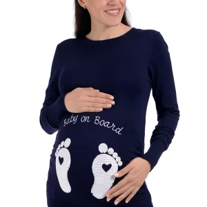 Sueter de Maternidad  Divertido Estampado de Huellitas.