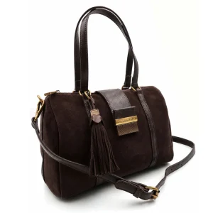Bolso Bowling con Bandolera Piel Serraje Caramelo Pepa
