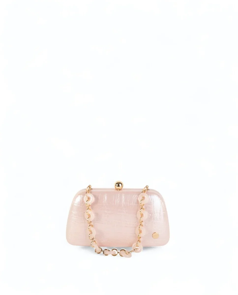 Bolso de Fiesta tipo Clutch Volum Elia Nude - Imagen 4