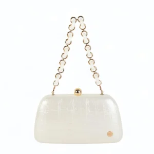 Bolso de Fiesta tipo Clutch Volum Elia Marfil