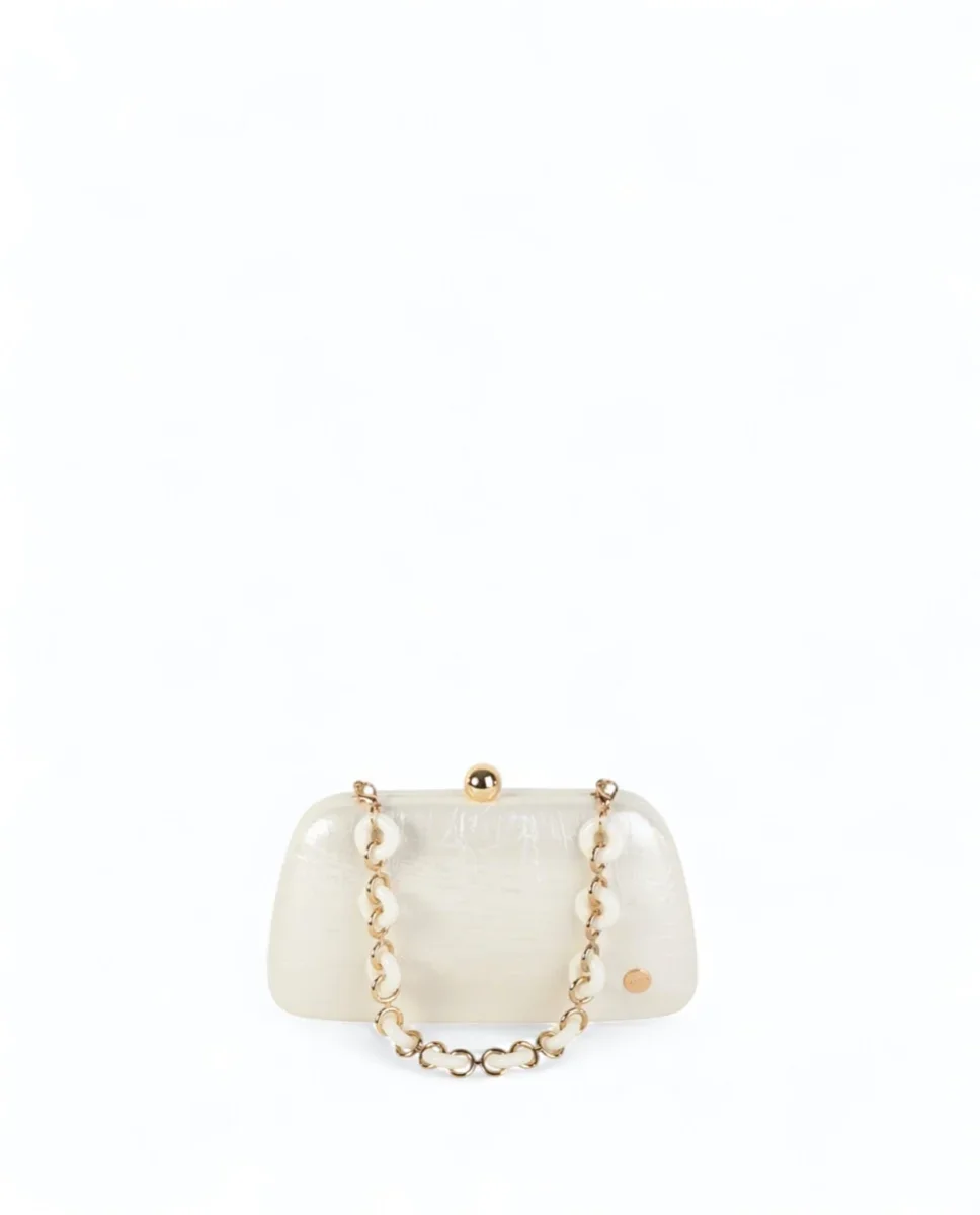 Bolso de Fiesta tipo Clutch Volum Elia Marfil - Imagen 4