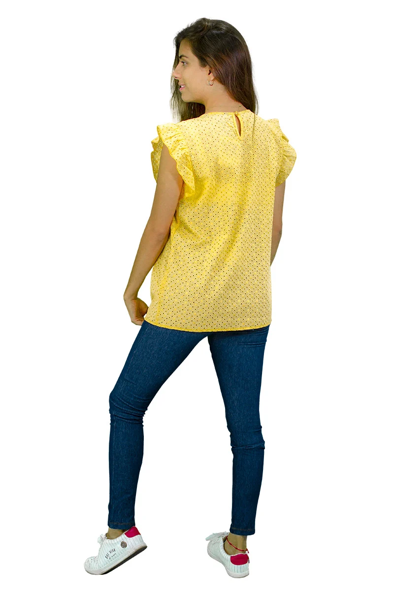 Blusa de Maternidad de Manga Corta Con Holanes - Imagen 5
