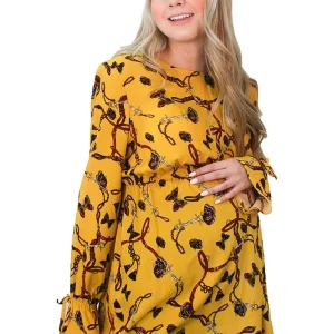 Blusa Para Embarazada Con Moderno Estapado Y Manga Larga