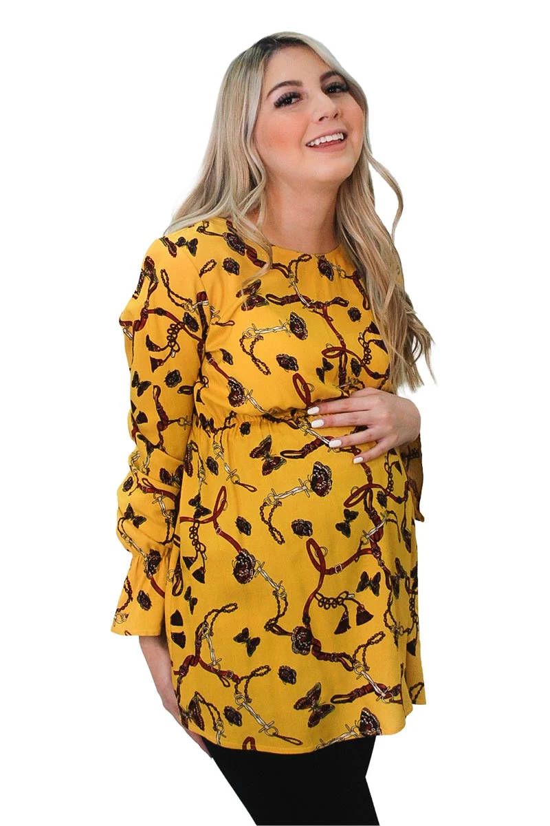 Blusa Para Embarazada Con Moderno Estapado Y Manga Larga - Imagen 6