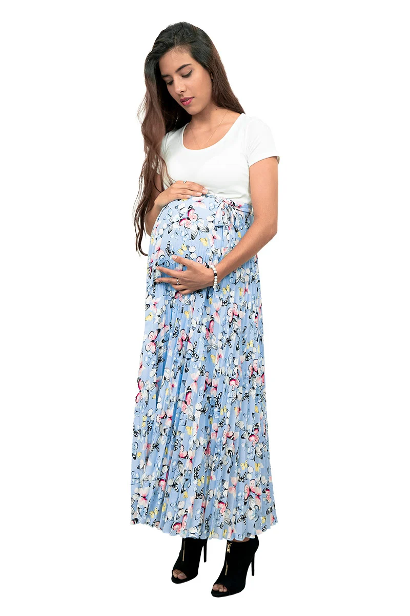 Vestido De Flores Largo Para Embarazada - Imagen 5
