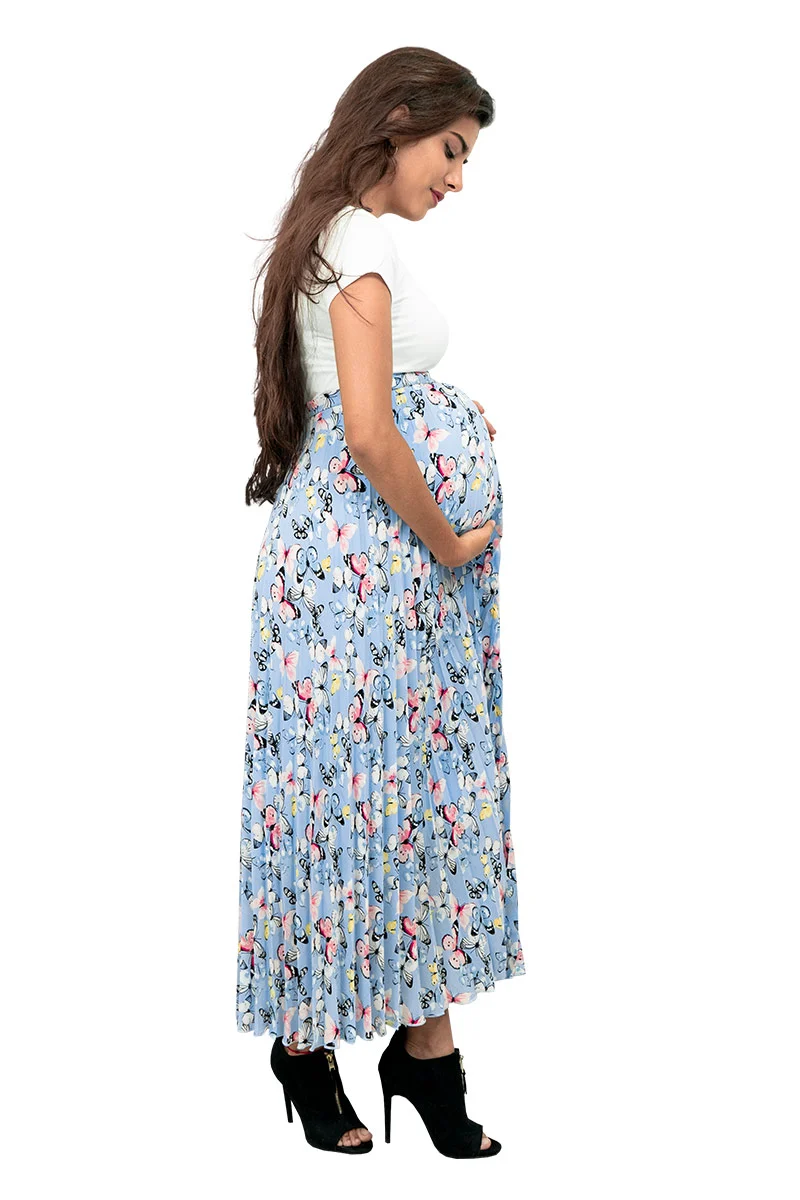 Vestido De Flores Largo Para Embarazada - Imagen 3