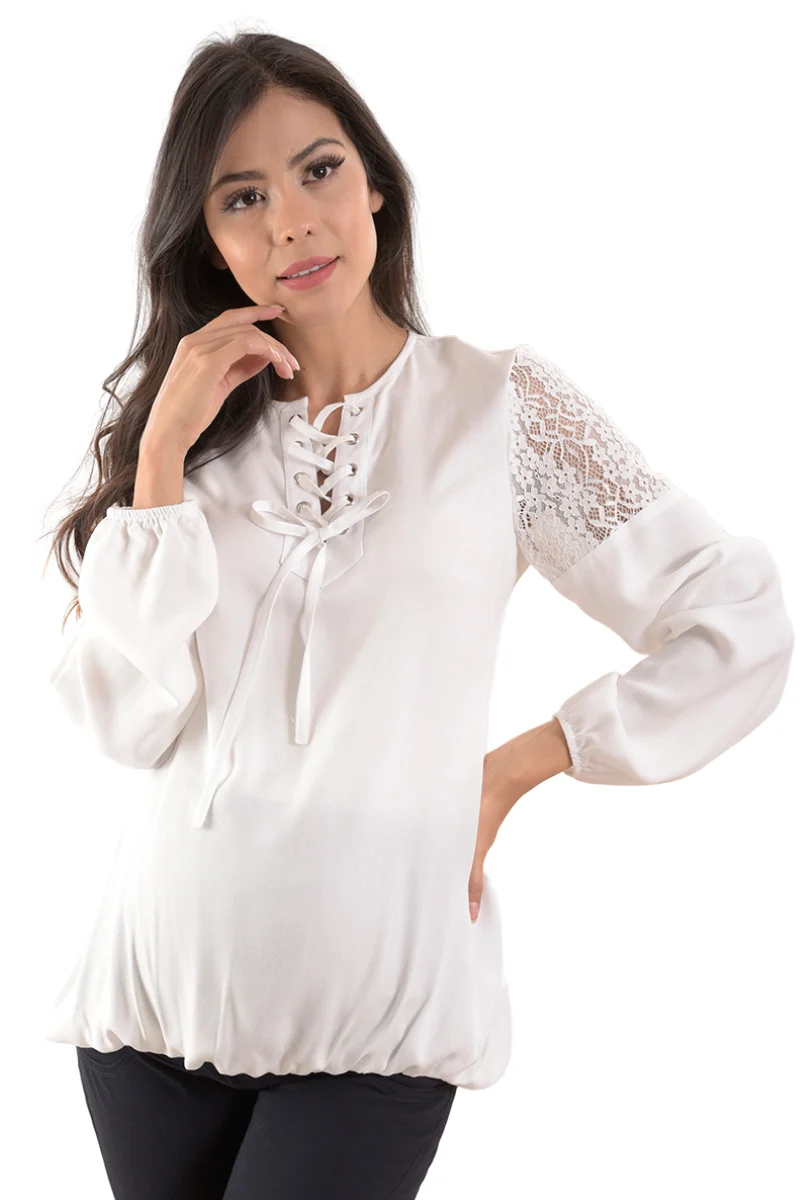 Blusa Para Embarazada Casual De Manga Larga - Imagen 2