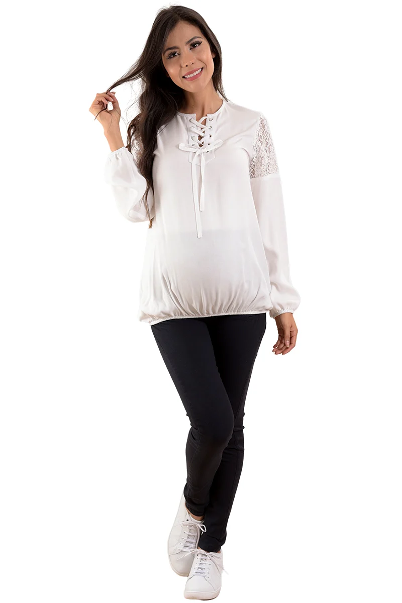 Blusa Para Embarazada Casual De Manga Larga - Imagen 6