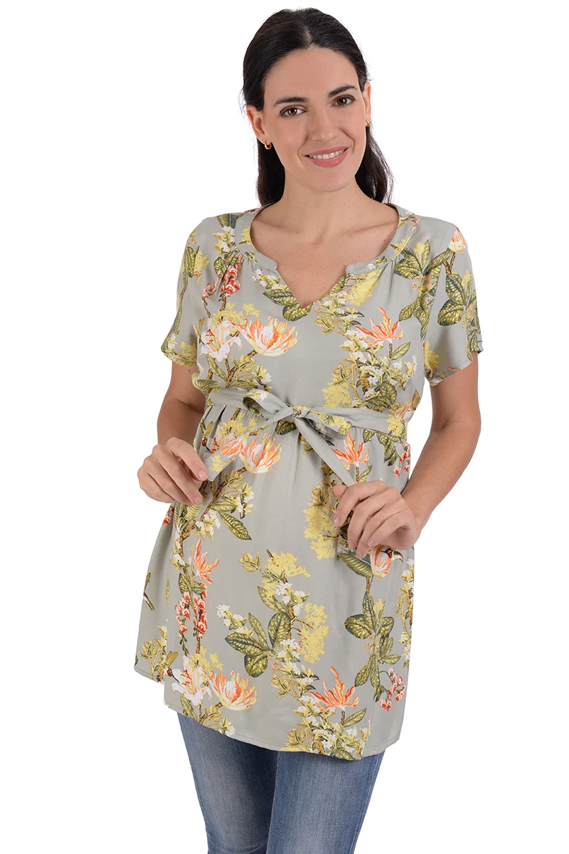 Blusa manga corta con estampado Floral - Imagen 2