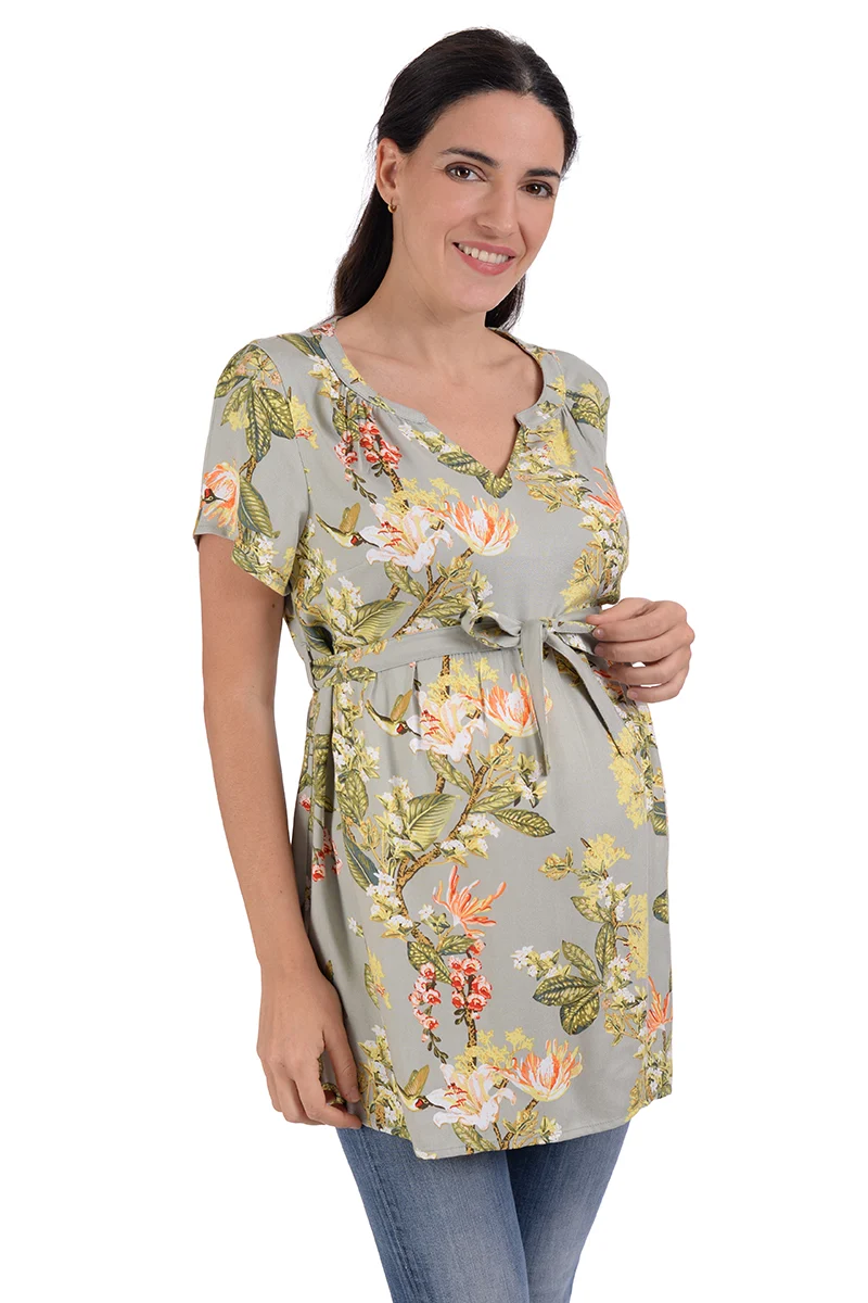 Blusa manga corta con estampado Floral - Imagen 3