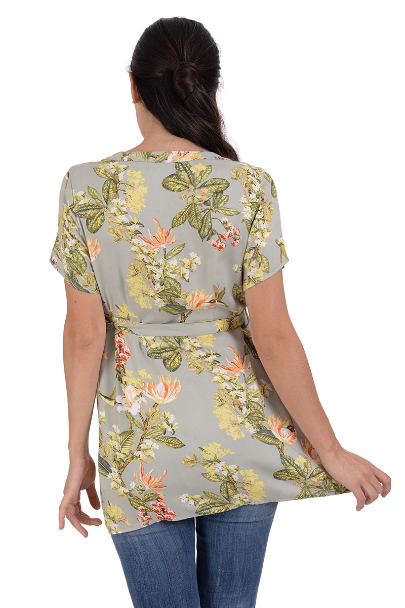 Blusa manga corta con estampado Floral - Imagen 4