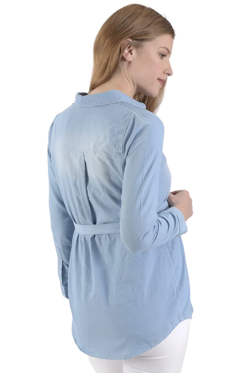 Blusa De Mezclilla Para Embarazadas - Imagen 3