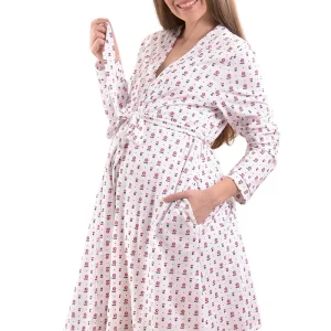 PIJAMA DE EMBARAZO Y LACTANCIA (CAMISON CON BATA)
