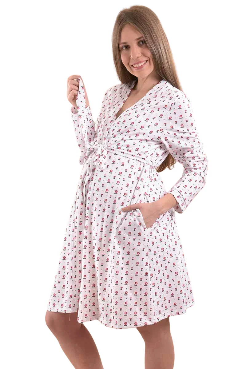 PIJAMA DE EMBARAZO Y LACTANCIA (CAMISON CON BATA)