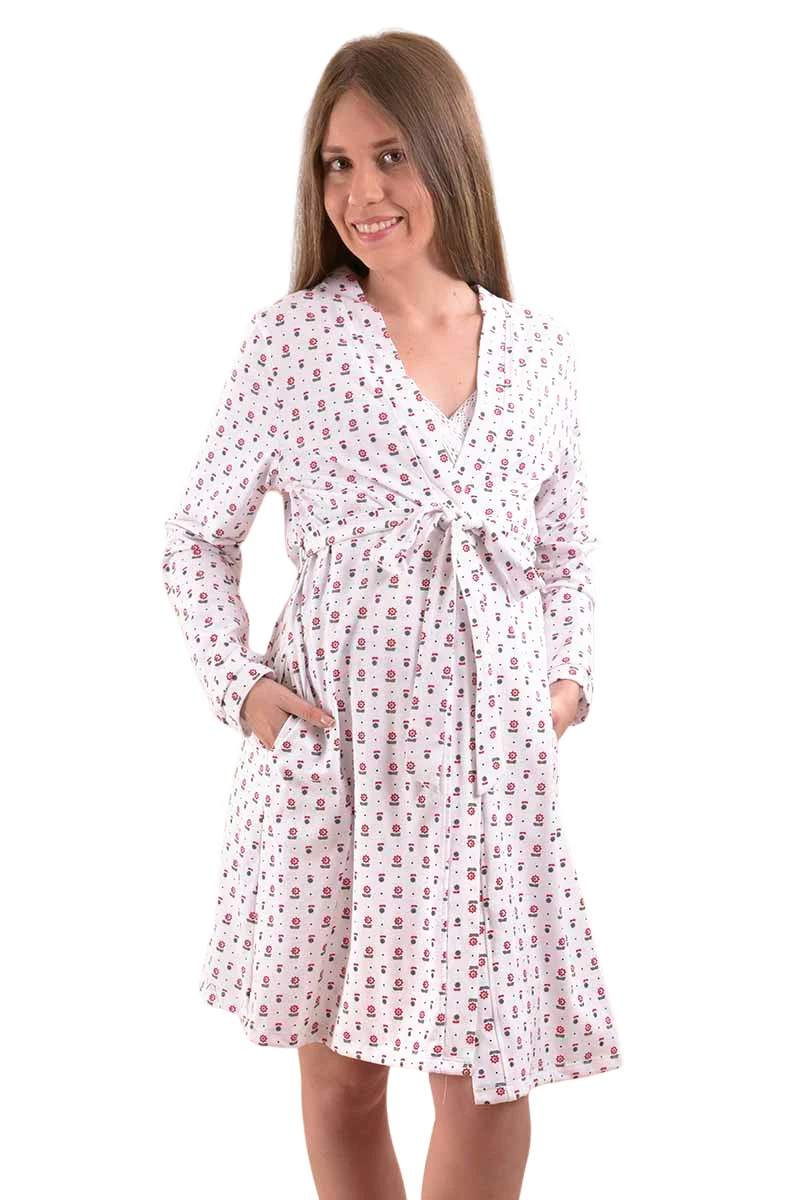 PIJAMA DE EMBARAZO Y LACTANCIA (CAMISON CON BATA) - Imagen 3