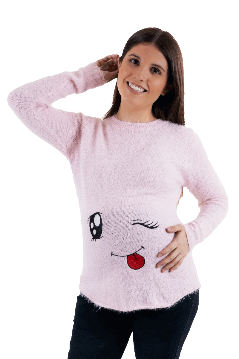 Sueter MAMA MIA Maternity Con Estampado de Carita - Imagen 5