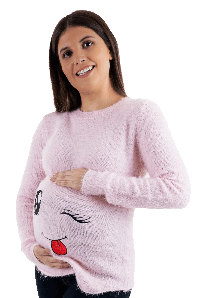 Sueter MAMA MIA Maternity Con Estampado de Carita - Imagen 6