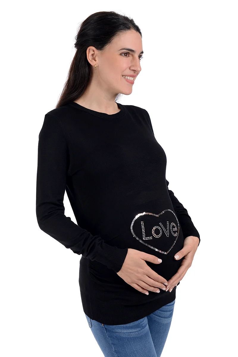 Sueter de Maternidad MAMA MIA Maternity con Estampado Brilloso Love - Imagen 7