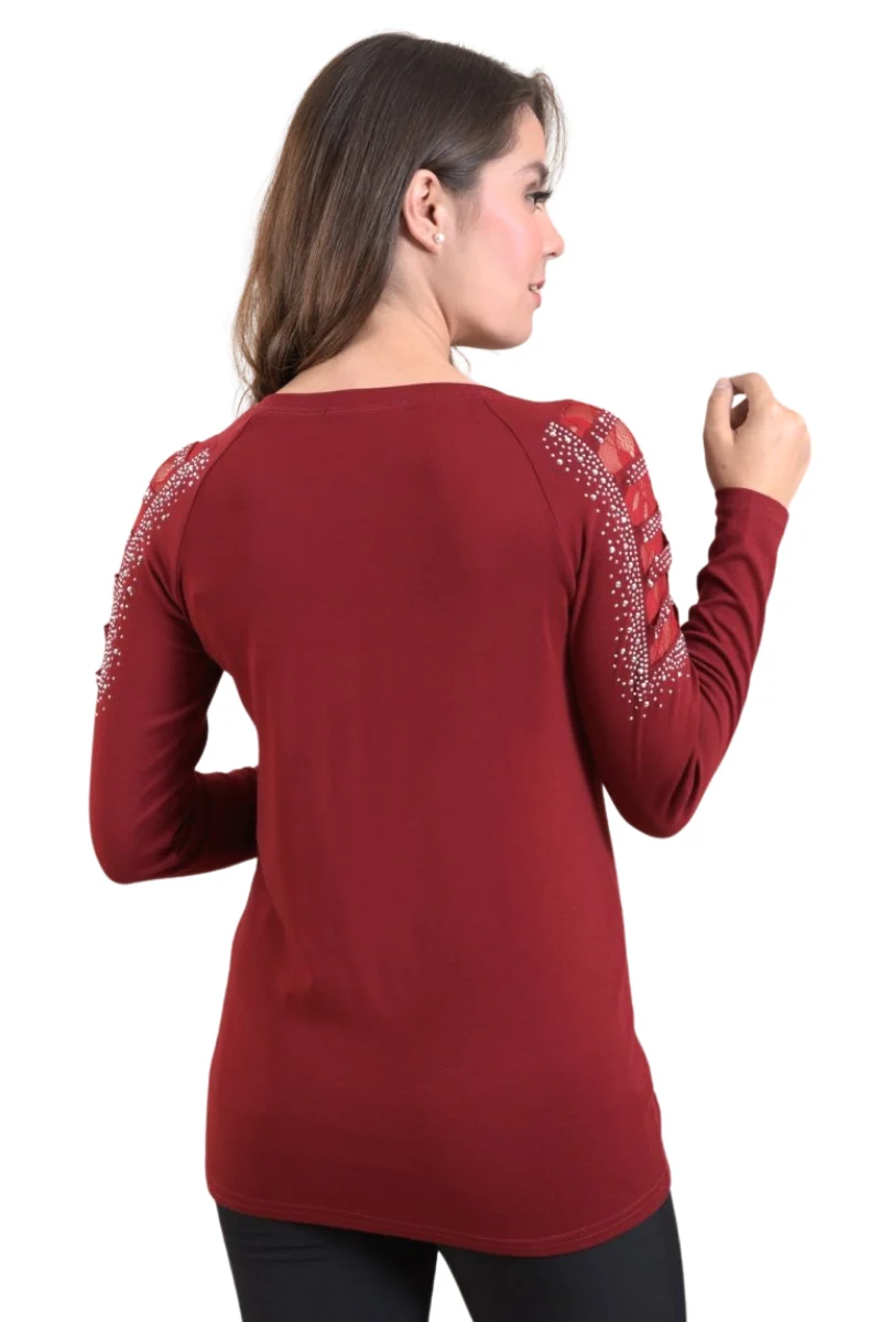 Blusa MAMA MIA Maternity Con Brillos En Manga Larga - Imagen 3
