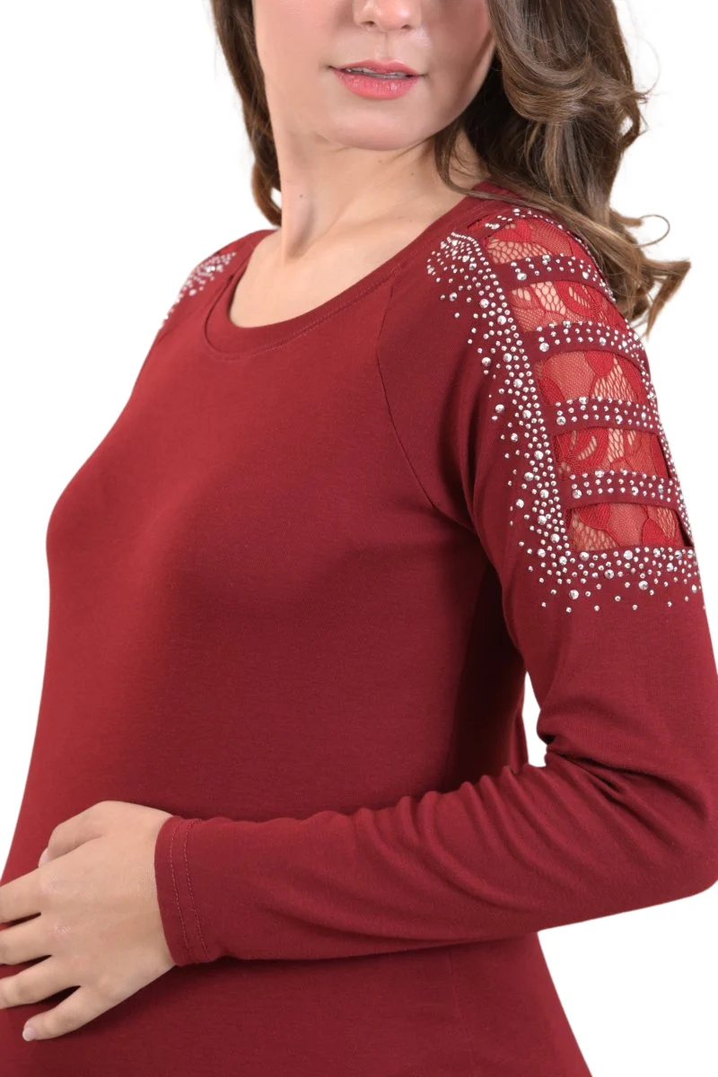 Blusa MAMA MIA Maternity Con Brillos En Manga Larga - Imagen 4
