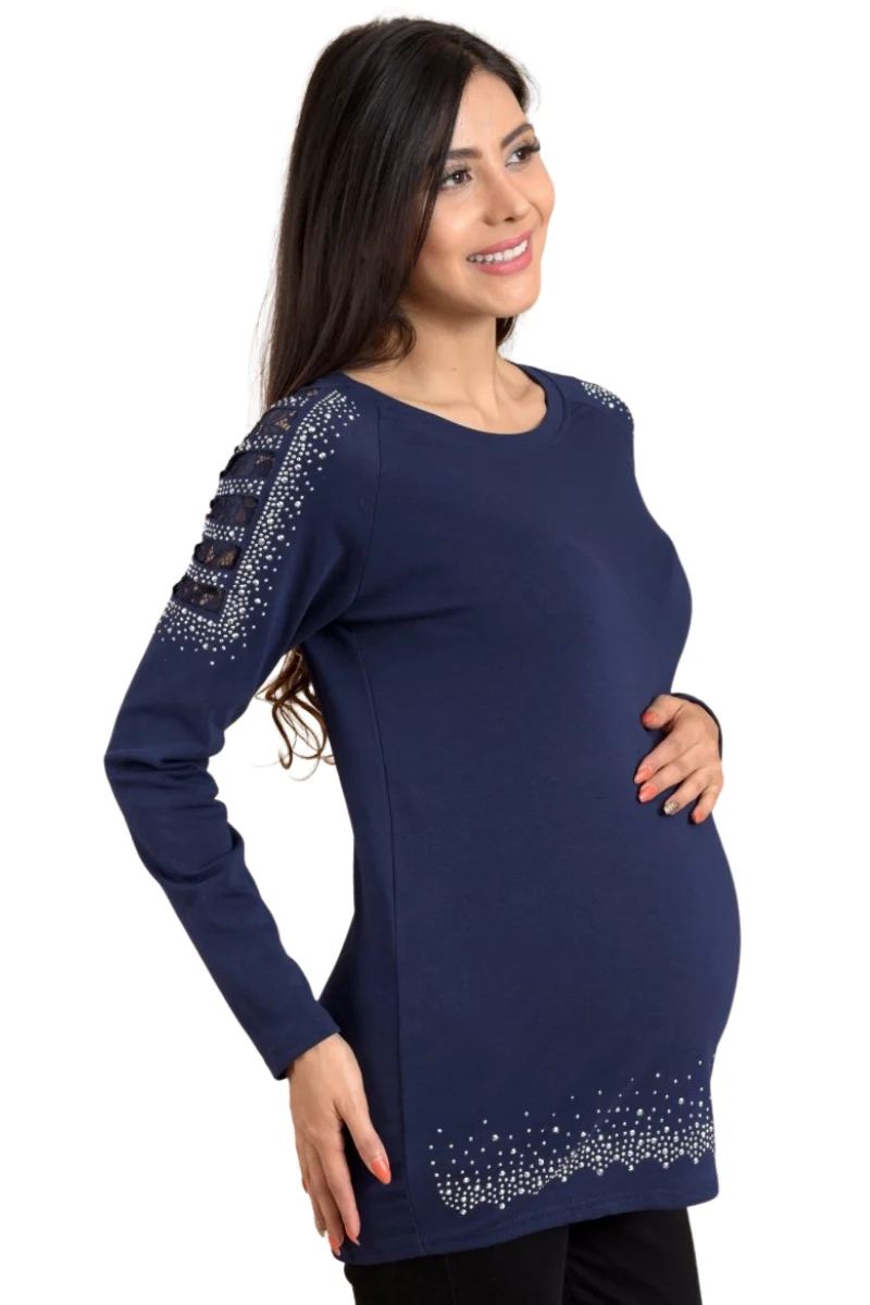 Blusa MAMA MIA Maternity Con Brillos En Manga Larga - Imagen 6