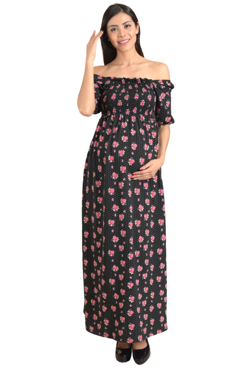 VESTIDO DE EMBARAZO LARGO "BELLA"