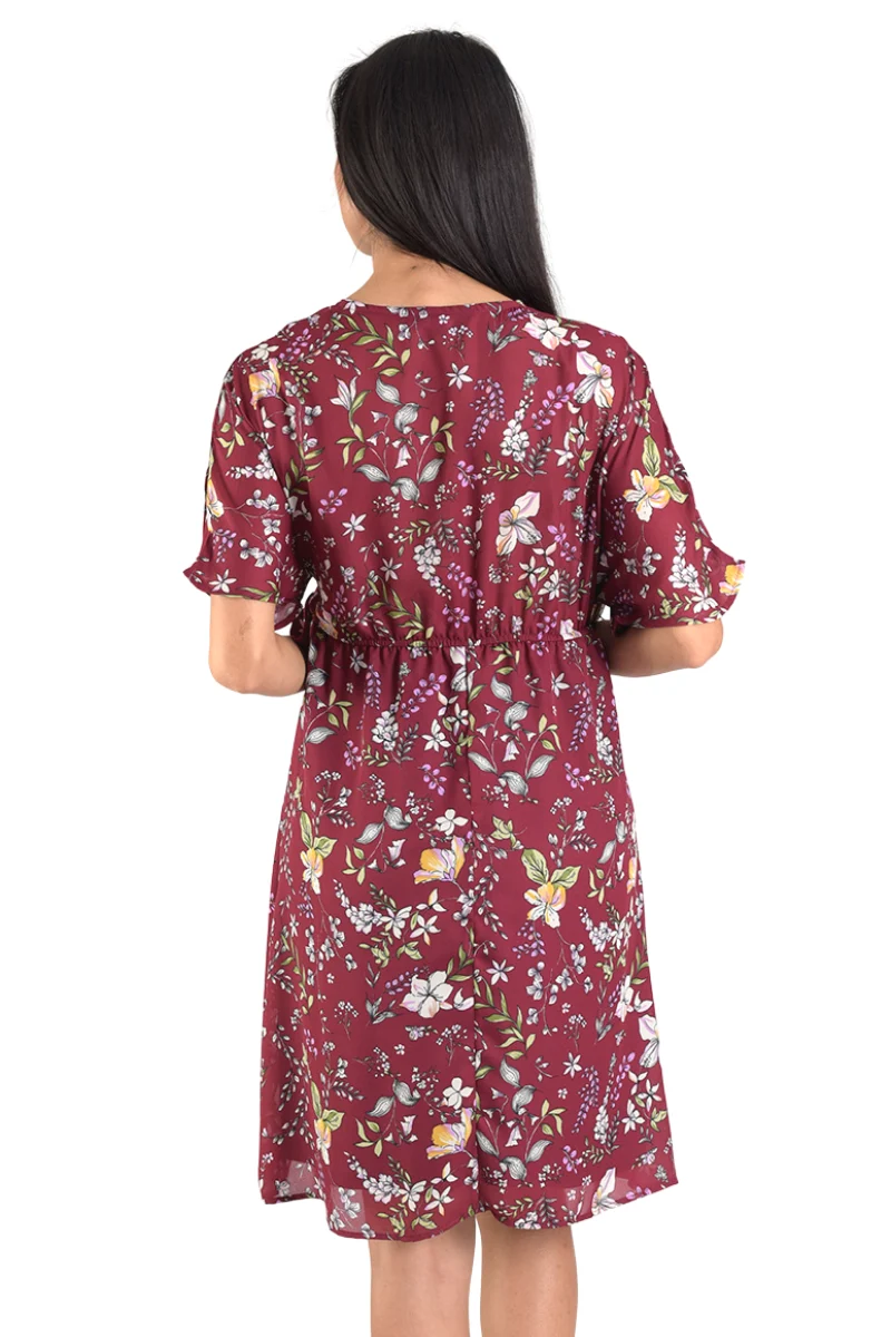 Vestido Para Embarazada Corto De Flores - Imagen 5