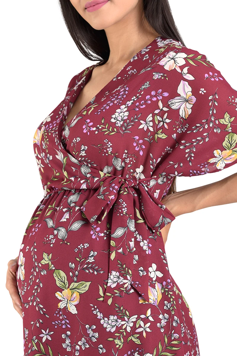 Vestido Para Embarazada Corto De Flores - Imagen 6