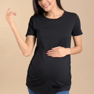 Playera De Maternidad Cuello Redondo