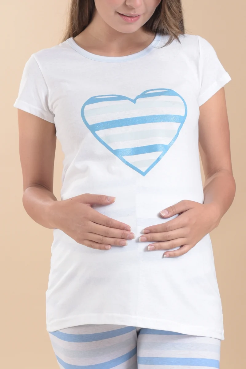 PIJAMA DE MATERNIDAD "LOVE BLUE" - Imagen 4