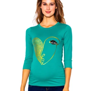 Playera Para Embarazadas Con Moderno Estampado De Cara