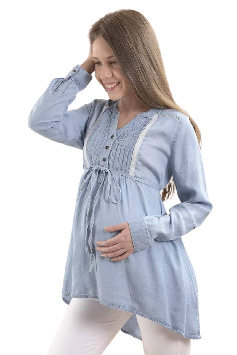 Blusa de Mezclilla Para Embarazadas - Imagen 2