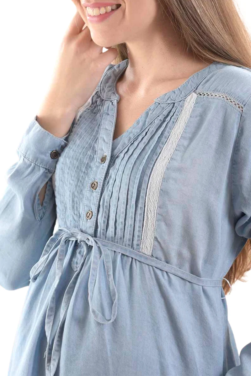 Blusa de Mezclilla Para Embarazadas - Imagen 4