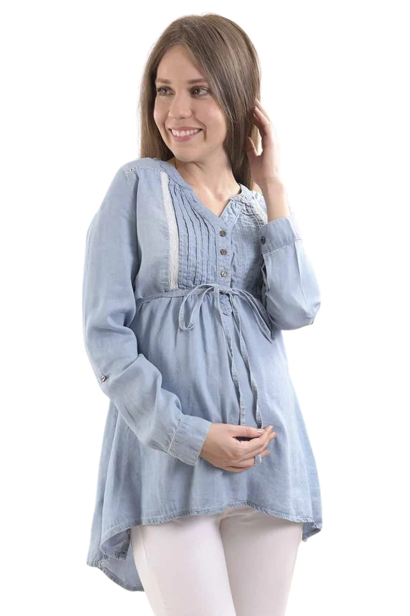 Blusa de Mezclilla Para Embarazadas - Imagen 5
