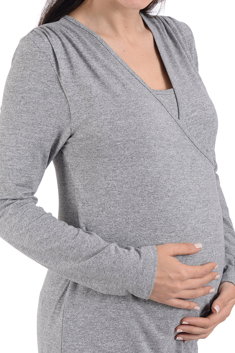 Blusa de Lactancia Lisa MAMA MIA Maternity Con Escote Cruzado. - Imagen 2