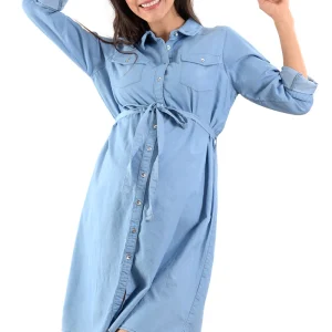 VESTIDO DE EMBARAZO , MEZCLILLA "STRONG"