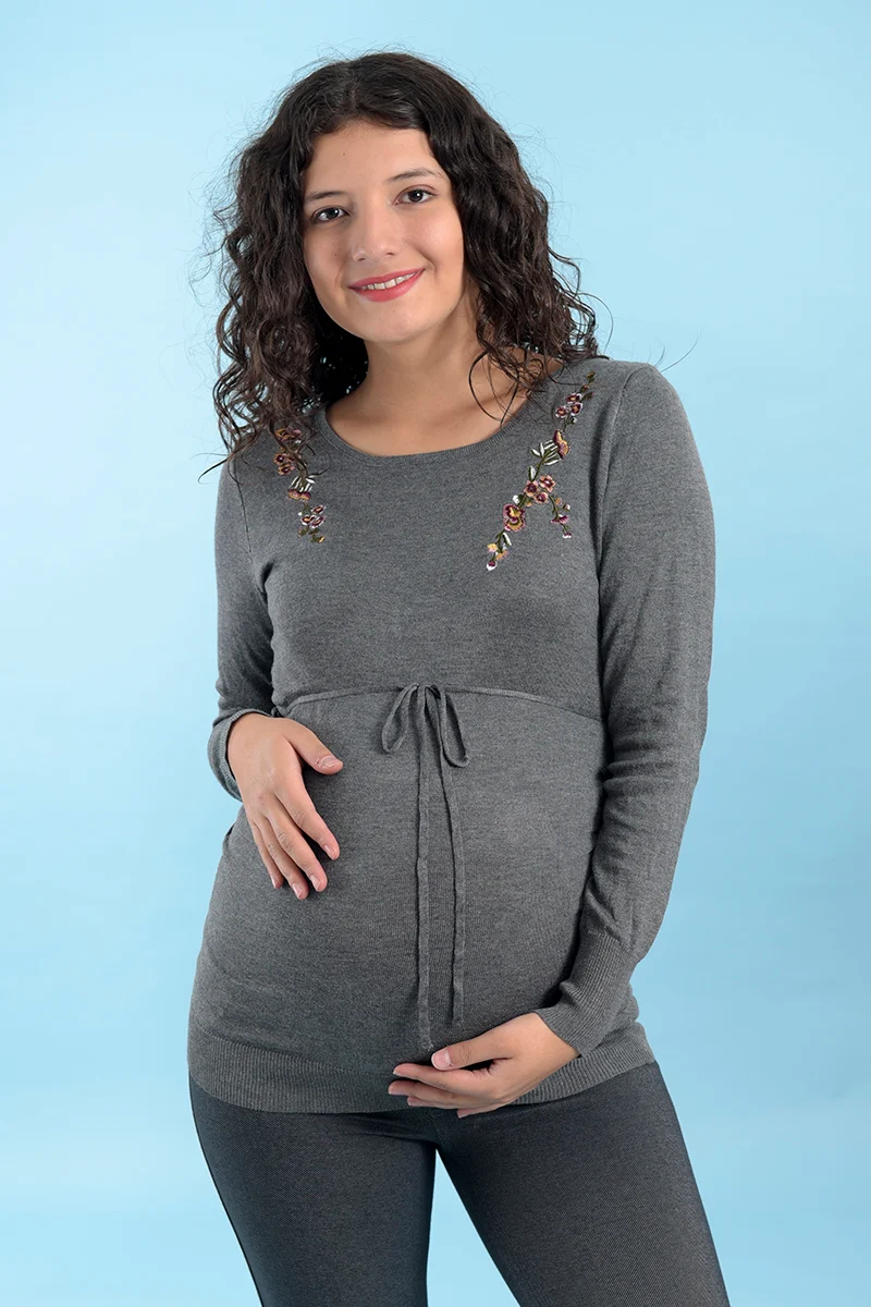 Blusa Tipo Suéter De Maternidad "Gray"