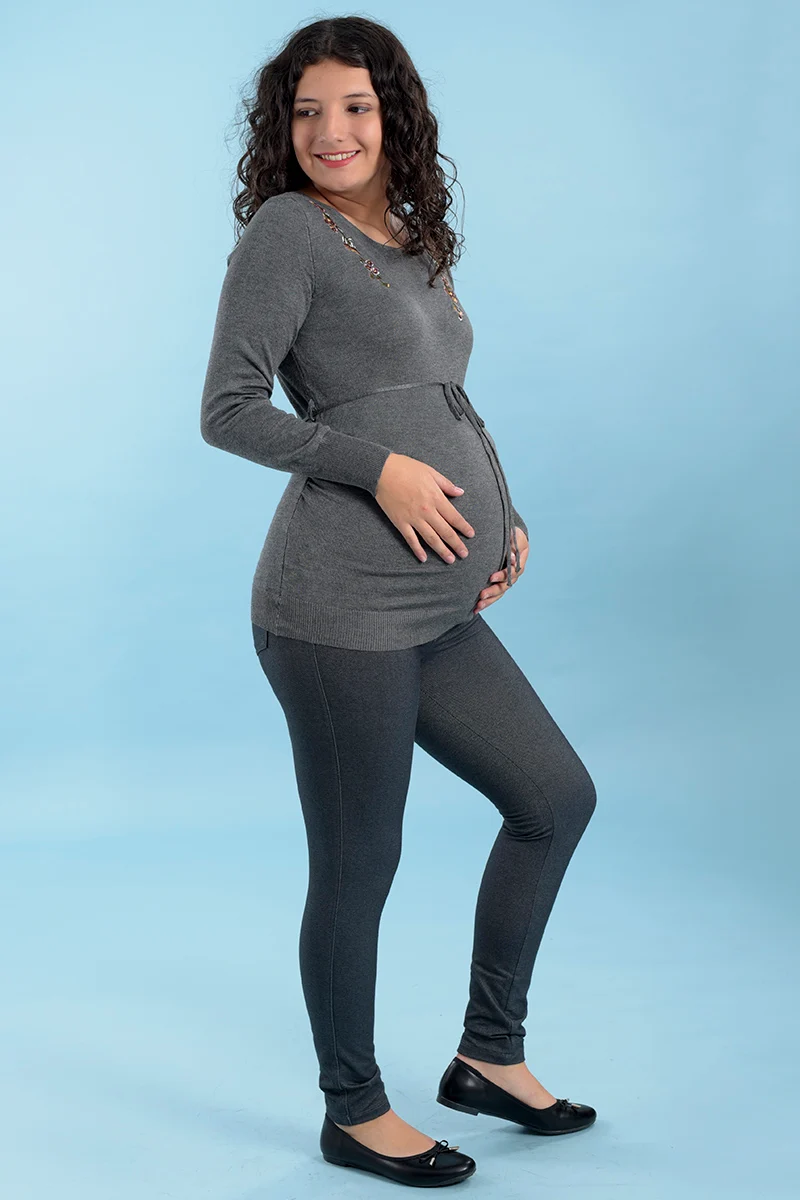 Blusa Tipo Suéter De Maternidad "Gray" - Imagen 6