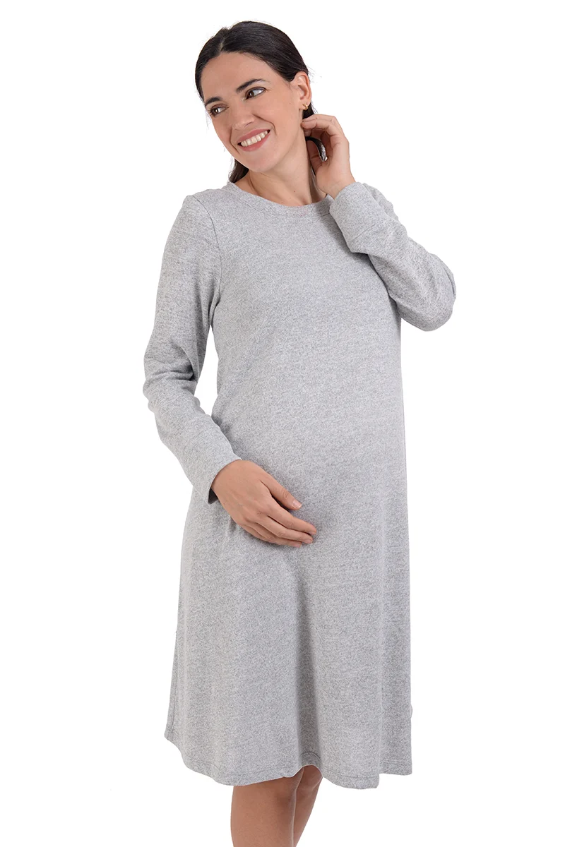 Vestido suave manga larga MAMA MIA Maternity - Imagen 3