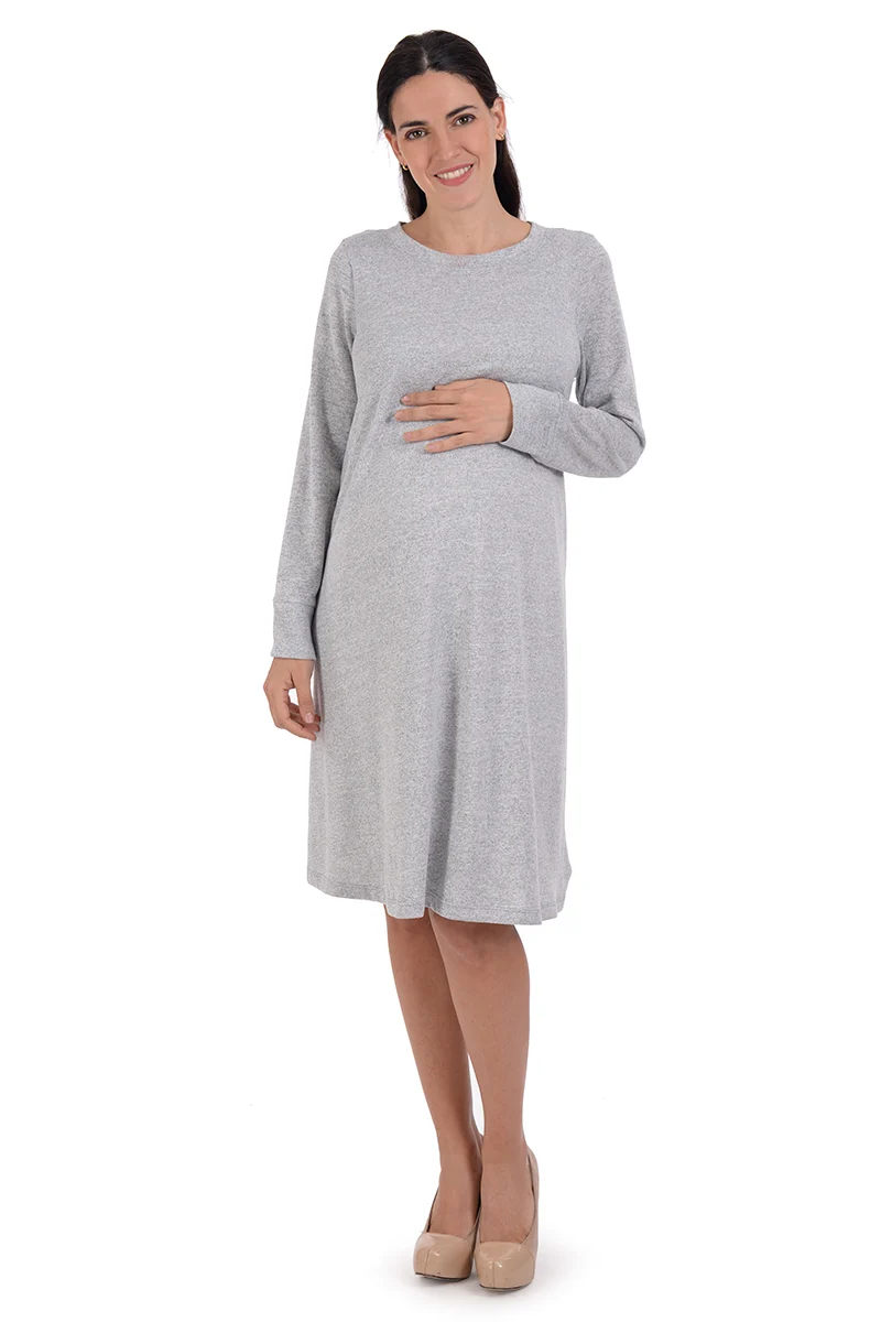 Vestido suave manga larga MAMA MIA Maternity - Imagen 4