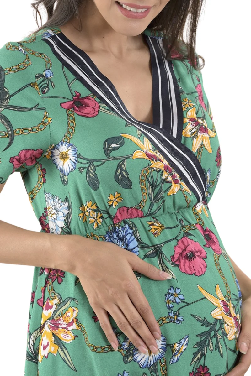 Blusa con estampado de flores para embarazada - Imagen 4